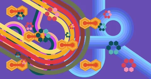Retro Abstract 70s simple creative Backdrop on purple animation Stock Footage 337277823