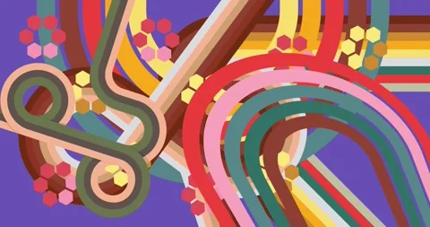 Retro Abstract 70s simple creative Backdrop on purple video Stock Footage 337277834
