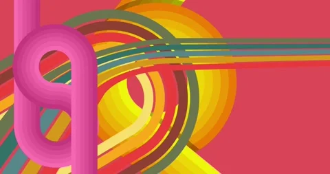 Retro Abstract 70s simple creative Backdrop on pink Stock Footage 337442771