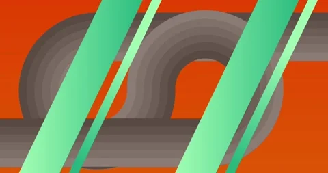 Retro Abstract 70s simple creative Backdrop on orange Stock Footage 337648045