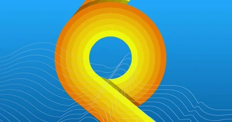 Retro Abstract 70s simple creative Backdrop on blue Stock Footage 337914837