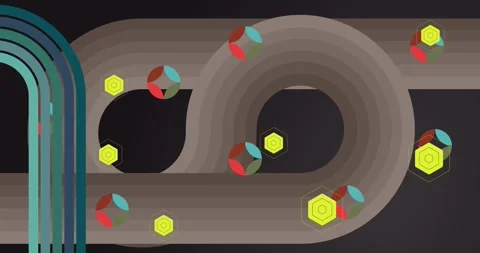 Retro Abstract 70s simple creative Backdrop on black Stock Footage 337978032