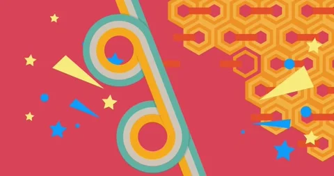 Retro Abstract 70s simple creative Backdrop on dark pink Stock Footage 338219647
