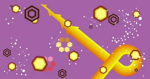Retro Abstract 70s simple creative Backdrop on purple Stock Footage 338219672