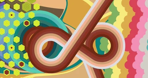 Retro Abstract 70s simple creative Backdrop film Stock Footage 340595088