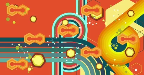 Retro Abstract 70s simple creative Backdrop on orange moving image Stock Footage 346663406