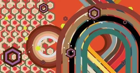 Retro Abstract 70s simple creative Backdrop on orange animation Stock Footage 346736464