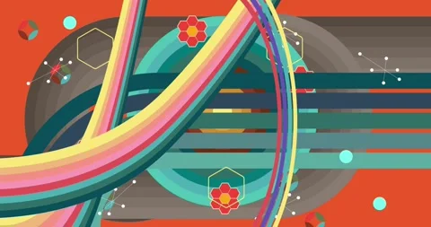 Retro Abstract 70s simple creative Backdrop on orange video Stock Footage 346736470