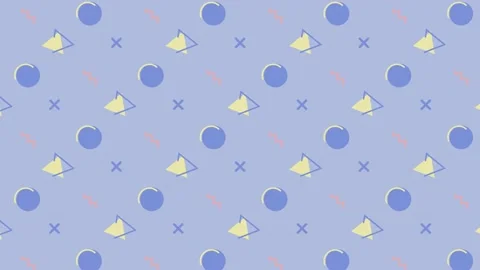 Retro abstract 80's 90's design pattern background. Memphis style with Stock Footage 147547516
