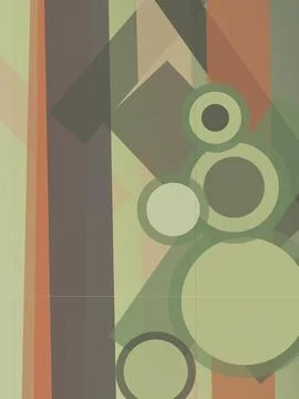 Retro abstract background featuring overlapping geometric shapes in muted g.. Stock Illustration