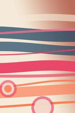 Retro abstract background with horizontal pink, peach, and coral stripes, s.. Stock Illustration