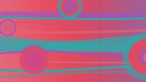 Retro abstract background with overlapping circles and horizontal stripes i.. Stock Illustration