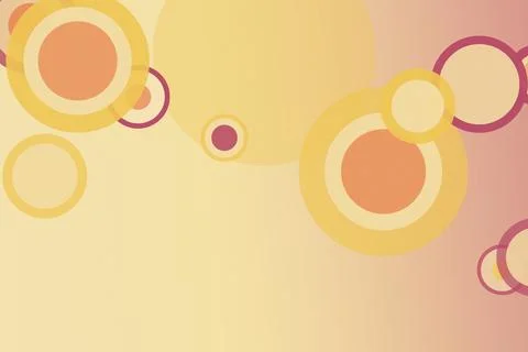Retro abstract background with overlapping circles in warm yellow, peach, a.. Stock Illustration
