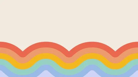 Retro abstract background with rainbow wave stripe in bottom and copy space Stock-Illustration
