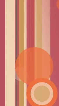 Retro abstract background with vertical stripes and warm terracotta circles.. Stock Illustration