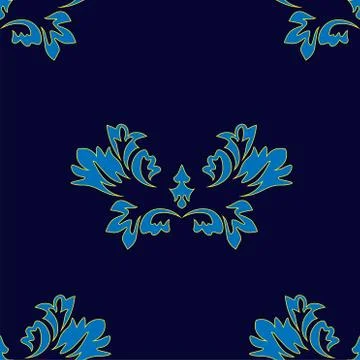 Retro abstract on blue backdrop. Blue abstract background. Vector seamless pa Stock Illustration