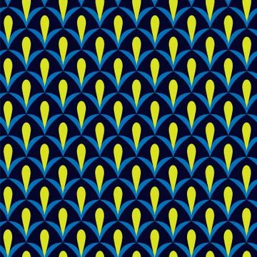 Retro abstract on blue backdrop. Blue abstract background. Vector seamless pa Stock Illustration
