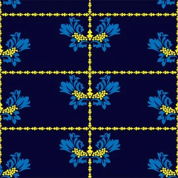 Retro abstract on blue backdrop. Blue abstract background. Vector seamless pa Stock Illustration