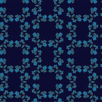 Retro abstract on blue backdrop. Blue abstract background. Vector seamless pa Stock Illustration