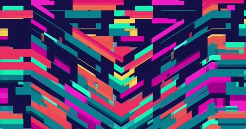 Retro abstract brick animation, loop background. Colorful pattern loop Video stock 279253374