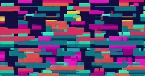 Retro abstract brick animation, loop background. Colorful pattern loop Video stock 279253387