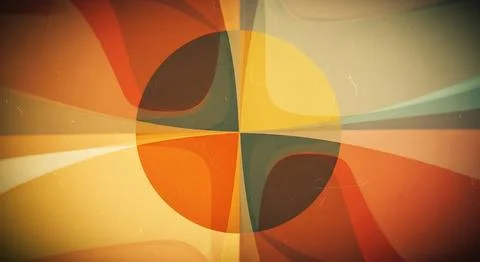 Retro Abstract Circle Design with Radiating Curved Shapes Illustrazione stock