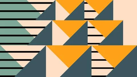 Retro Abstract Composition Triangles Horizontal Stock Illustration