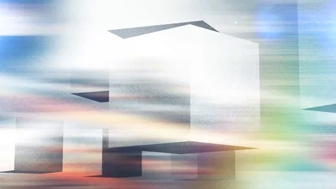 Retro abstract cubes colors Stock Footage 91022468