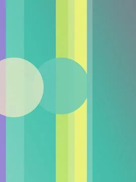 Retro abstract design with overlapping circles and vertical stripes in teal.. Stock Illustration