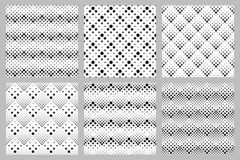 Retro  abstract dot pattern background design set イラスト素材