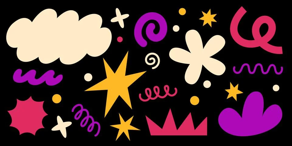 Retro abstract flower elements Stock Illustration