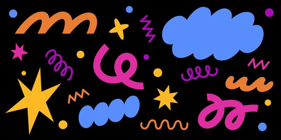 Retro abstract flower elements イラスト素材