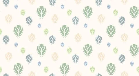 Retro abstract foliage vector seamless pattern Illustrazione stock