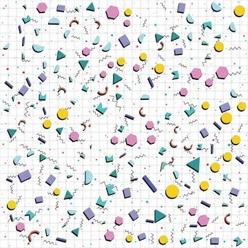 Retro abstract geometric background with grid line. Vector illustration for.. Stock Illustration