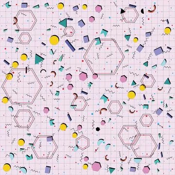Retro abstract geometric background with grid line. Vector illustration for.. Stock Illustration