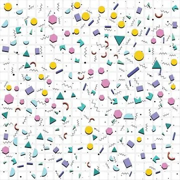 Retro abstract geometric background with grid line. Vector illustration for.. Stock Illustration