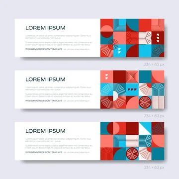 Retro abstract geometric design vector web banners イラスト素材