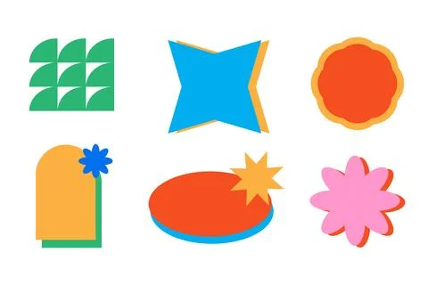 Retro abstract geometric frames shapes collection Stock Illustration