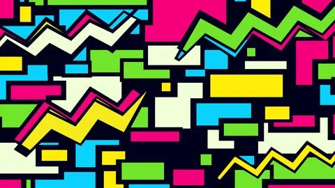 Retro abstract geometric pattern with jagged lines and blocks, abstract Stockillustratie