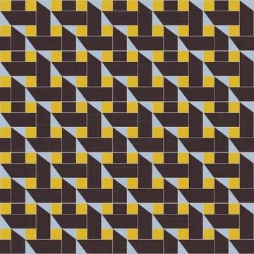 Retro Abstract Grid Mosaic Tile Seamless Pattern. Architectural Geo Background Stock Illustration