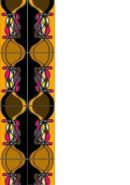 Retro Abstract Interlocking Line Art Pattern in Gold and Pink Illustrazione stock