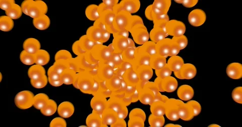Retro Abstract Orange Orbs animate from center to fill screen. Stock Footage 302288967