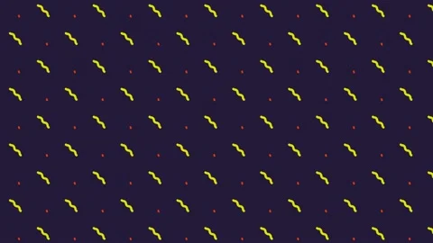 Retro abstract pattern background with colorful triangles circle and zigzag Stock Footage 191814055