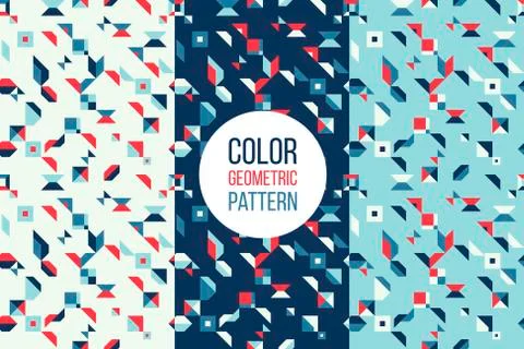 Retro abstract pattern in geometric style. Classic color with geometric Stock Illustration