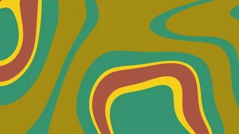 Retro abstract pattern with yellow, green and brown waves Stock Footage 320407913