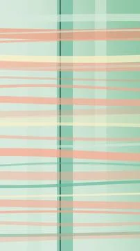 Retro abstract plaid pattern with mint and coral stripes in a soft, minimal.. Illustrazione stock