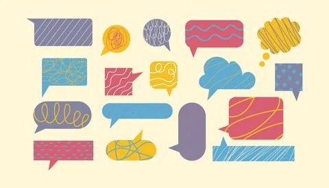 Retro abstract speech bubbles set. 스톡 일러스트
