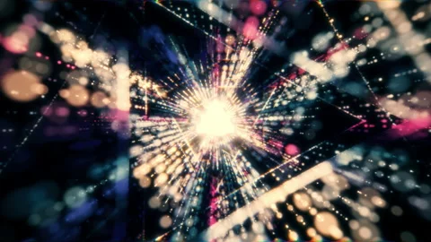 Retro Abstract triangle glowing VJ tunnel video for edm music animation. Flight Stock Footage 151591798