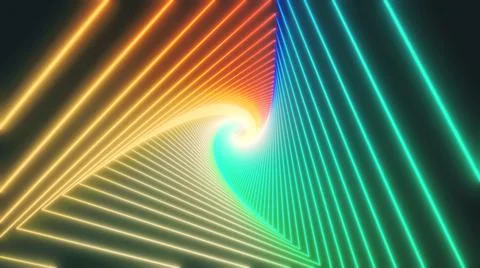Retro Abstract triangle glowing VJ tunnel video for edm music animation. Flight Illustrazione stock