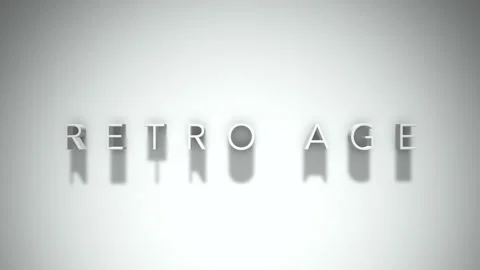 Retro age 3D title animation with shadows on a white background Stock Footage 297383620